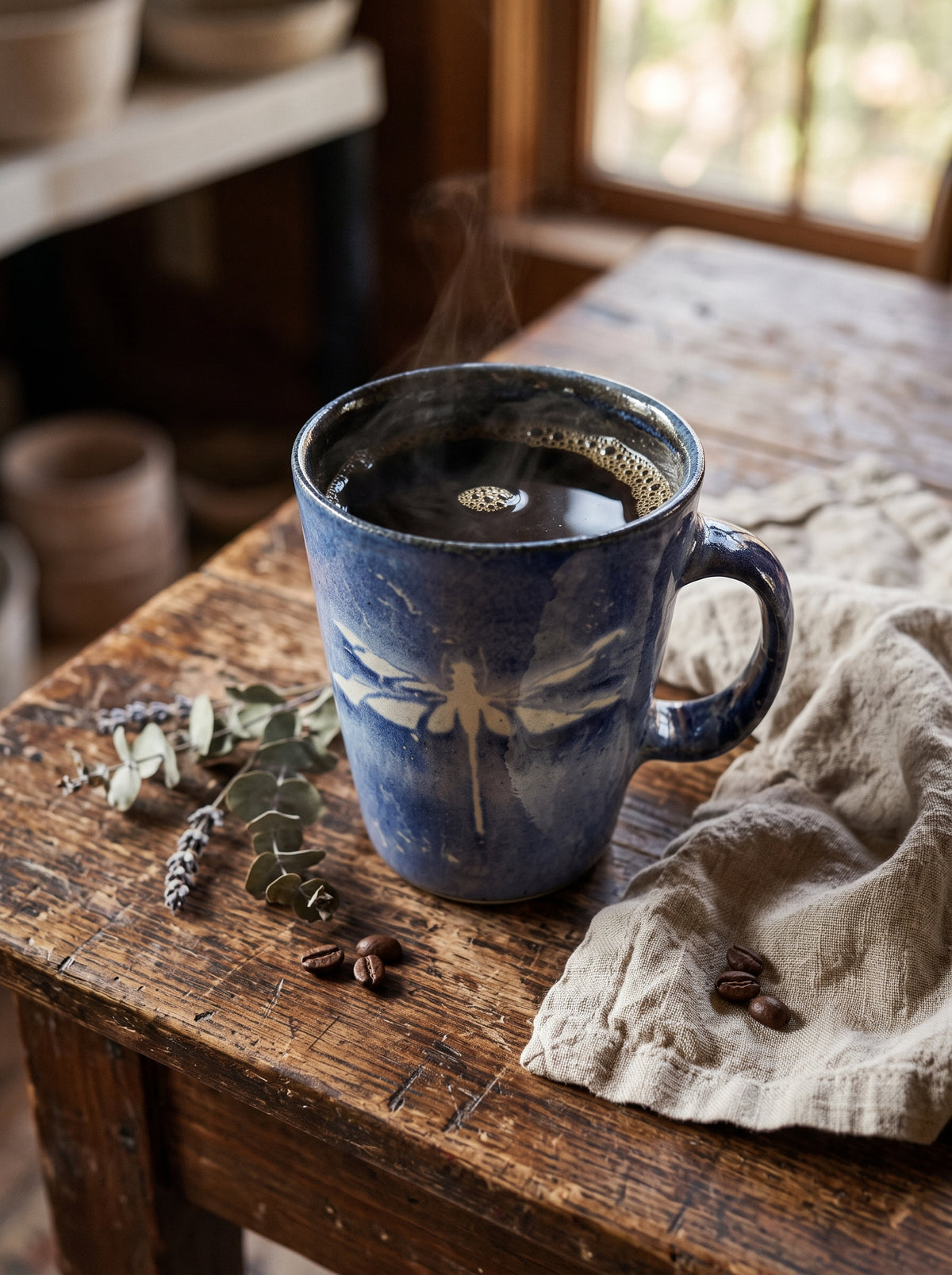 Dragonfly Flight Pottery Mug