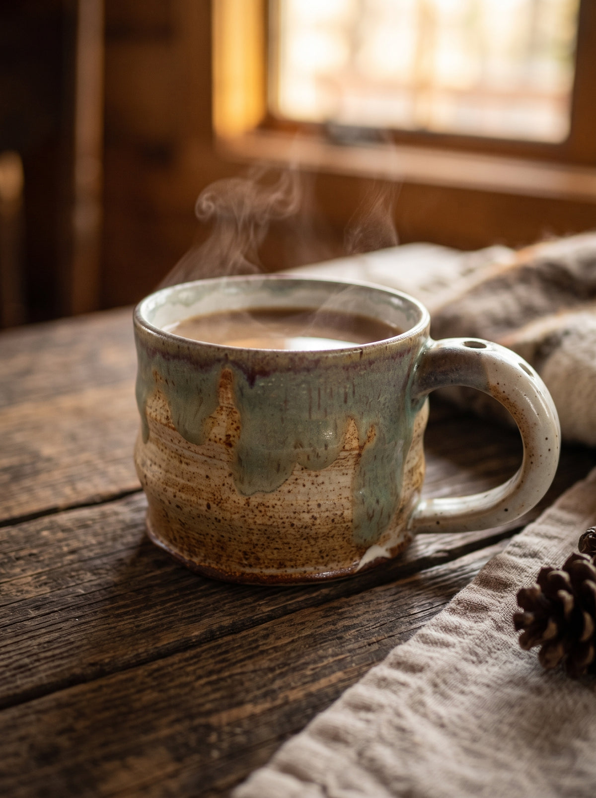 Sage & Sand Dripping Glaze Mug