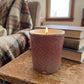 Red and White Textured, 1 Wick 7oz Soy Wax The Tides "Beachy" Fragrance, Pottery Vessel Candle