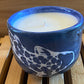 Handcrafted, Wheel-Thrown Container Candle- Medium Blue Coy Vessel- 8.5oz Luxury, Long-Burning Soy Wax- Phthalate Free Fragrance