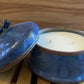 Handcrafted, Wheel-Thrown Container Candle- Medium Blue Vessel with Lid- 7.5oz Luxury, Long-Burning Soy Wax- Phthalate Free Fragrance