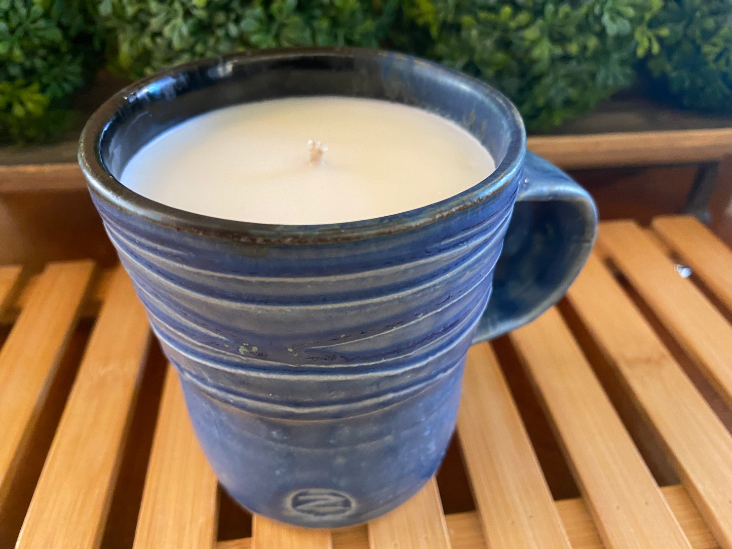 Handcrafted, Wheel-Thrown Container Candle- Small, Sky-Blue, Vessel-Mug- 9oz Luxury, Long-Burning Soy Wax- Phthalate Free Fragrance