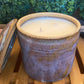 Handcrafted, Wheel-Thrown Container Candle- Large Tan Multi-Colored Vessel and Umbrella Lid- 14oz Luxury, Long-Burning Soy Wax- Phthalate Free Fragrance