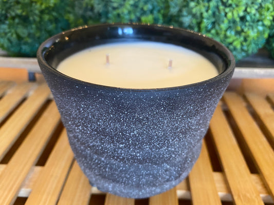 Handcrafted, Wheel-Thrown Container Candle- Medium Matte Black Vessel- 13oz Luxury, Long-Burning Soy Wax- Phthalate Free Fragrance