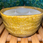 Handcrafted, Wheel-Thrown Container Candle- Medium Vessel Tan/Yellow Textured Round- 10oz Luxury, Long-Burning Soy Wax- Phthalate Free Fragrance