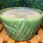 Handcrafted, Wheel-Thrown Container Candle- Small Green Textured Vessel, Tan Glaze Inside- 7oz Luxury, Long-Burning Soy Wax- Phthalate Free Fragrance