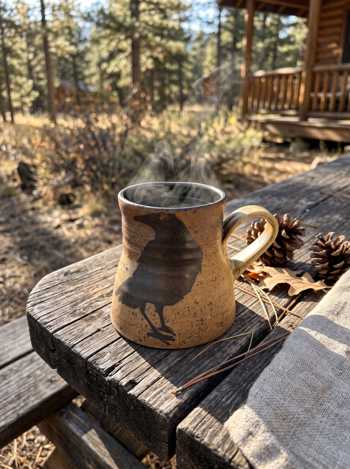 Golden Speckle Crow Mug