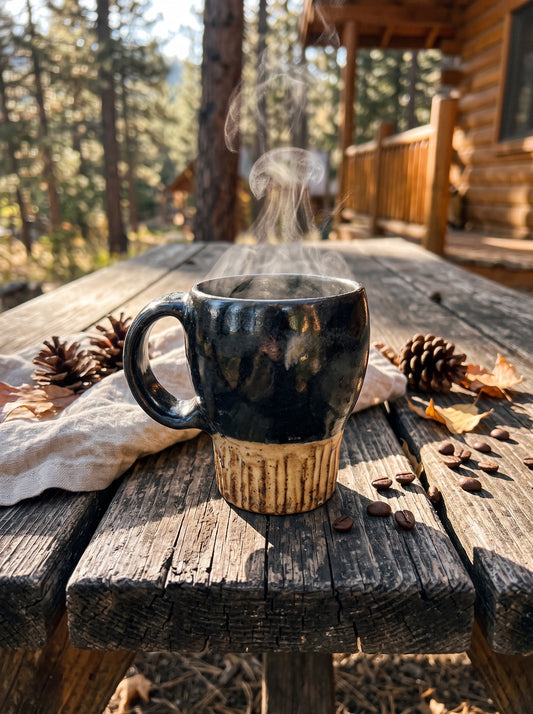Obsidian & Sand Footed Mug