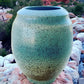 Wheel-Thrown Pottery Art Piece- Speckled Green/Blue, Earth Tone Pot, Dimensions:  11h"x8.5w"