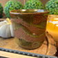 Handcrafted, Wheel-Thrown Container Candle- Medium Vessel Brown/Green Glazed and Textured Terra Cotta- 10oz Luxury, Long-Burning Soy Wax- Phthalate Free Fragrance
