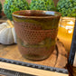 Handcrafted, Wheel-Thrown Container Candle- Medium Vessel Brown/Green Glazed and Textured Terra Cotta- 10oz Luxury, Long-Burning Soy Wax- Phthalate Free Fragrance