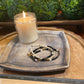 Handcrafted, Unique, Pottery Plate- Medium Square, Textured Circles